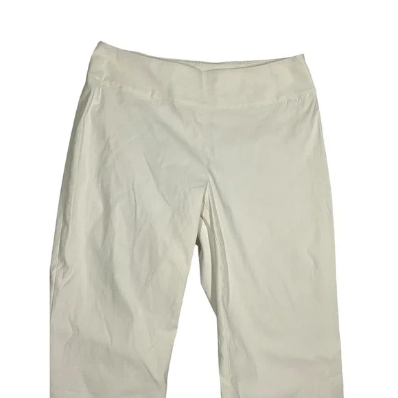 NIC+ZOE Womens Polished Wonderstretch Pull On Paper White Straight Leg Pants 4 - Picture 3 of 9